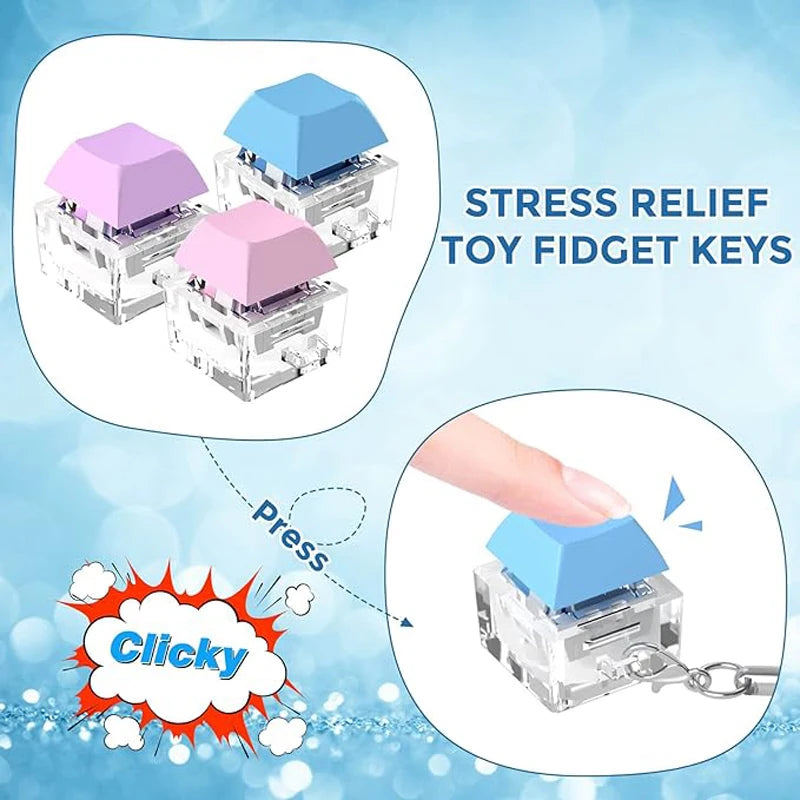Keyboard Fidget Toys for Adults Keyboard Clicker with LED Light SINGLE