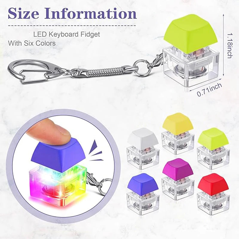 Keyboard Fidget Toys for Adults Keyboard Clicker with LED Light SINGLE